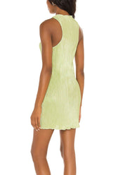 Twisted Halter Pleated Dress InsStreet
